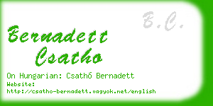 bernadett csatho business card